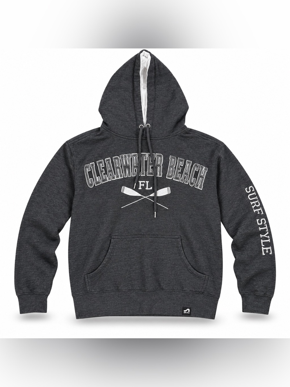 Clearwater Beach Charcoal Hooded Sweatshirt - Surf Style Size XL Men